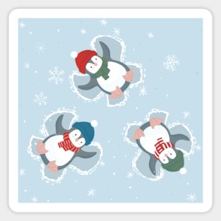 Snow Angel Penguins Sticker